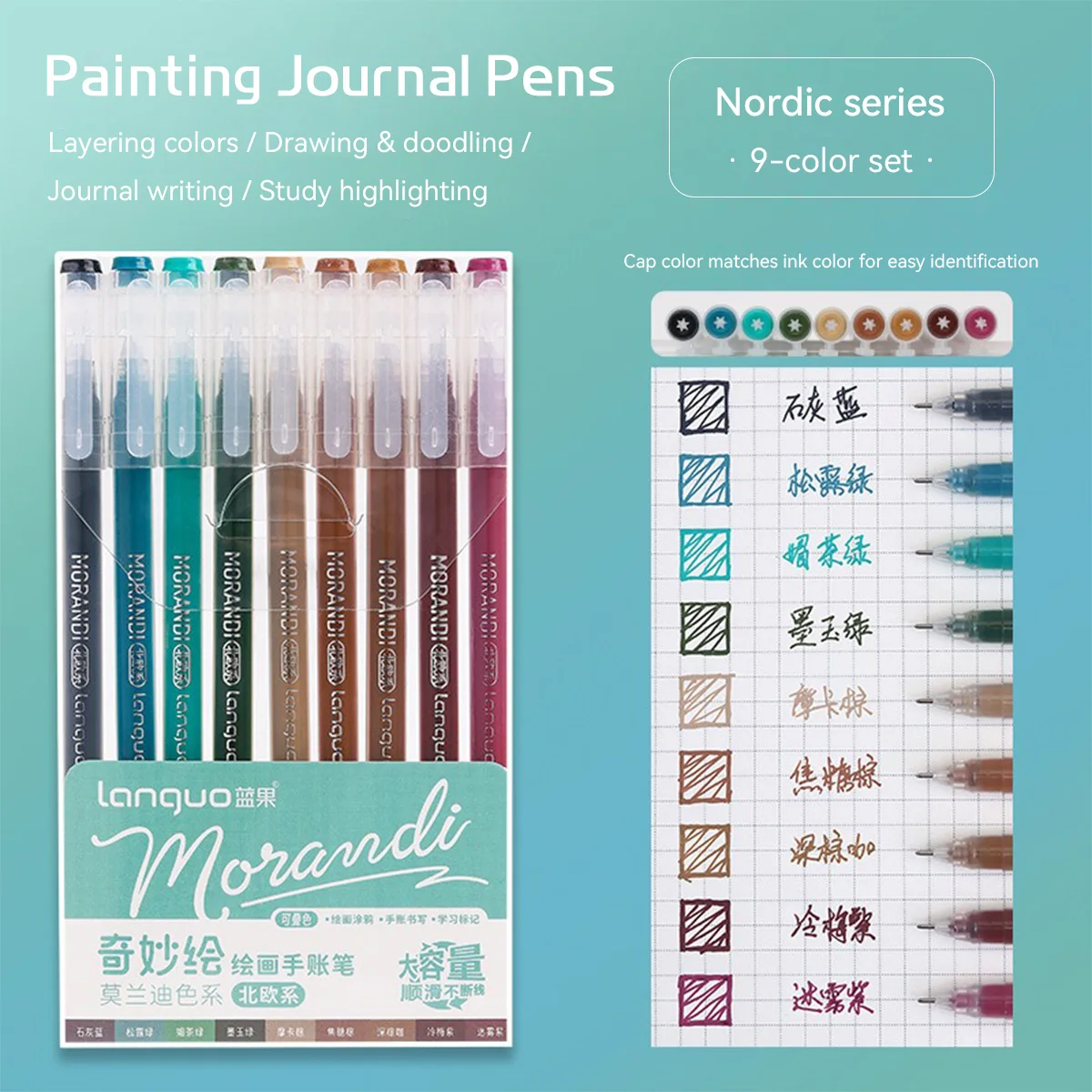 Highlighter Set Pastel - 9-teiliges Set Morandi Color 0,5 mm