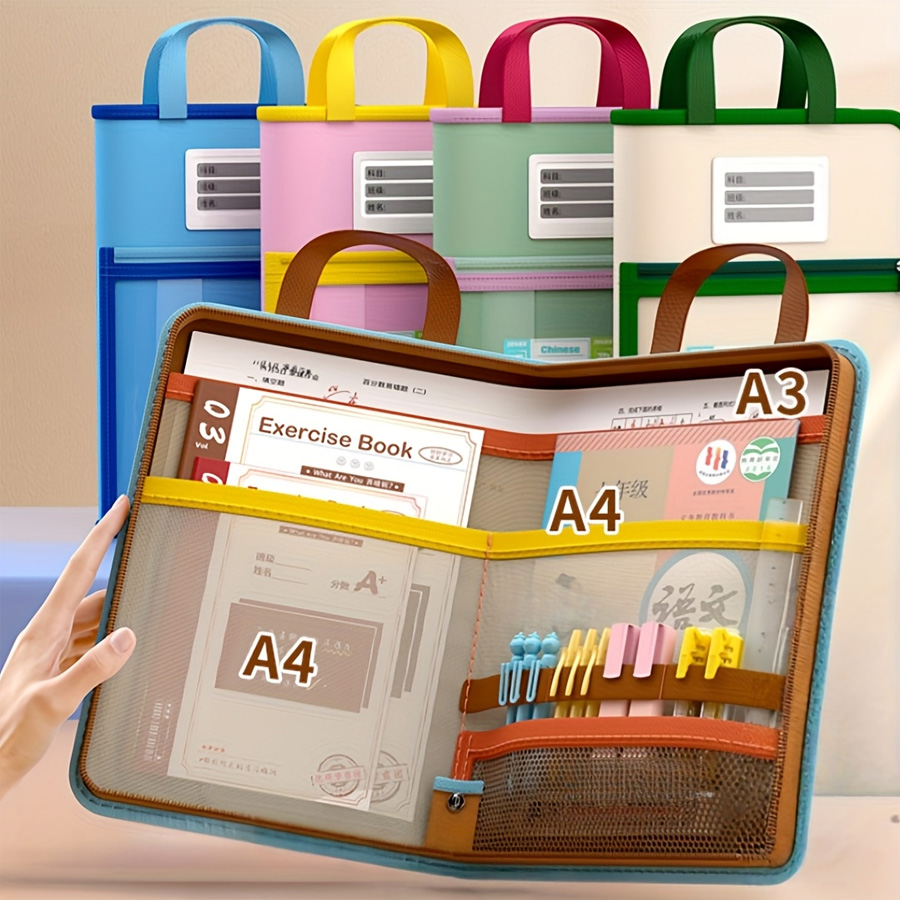 Stationery Supplier - L-förmige A4-Aktentasche, große Öffnungs-Aufbewahrungstasche für Schreibwaren,