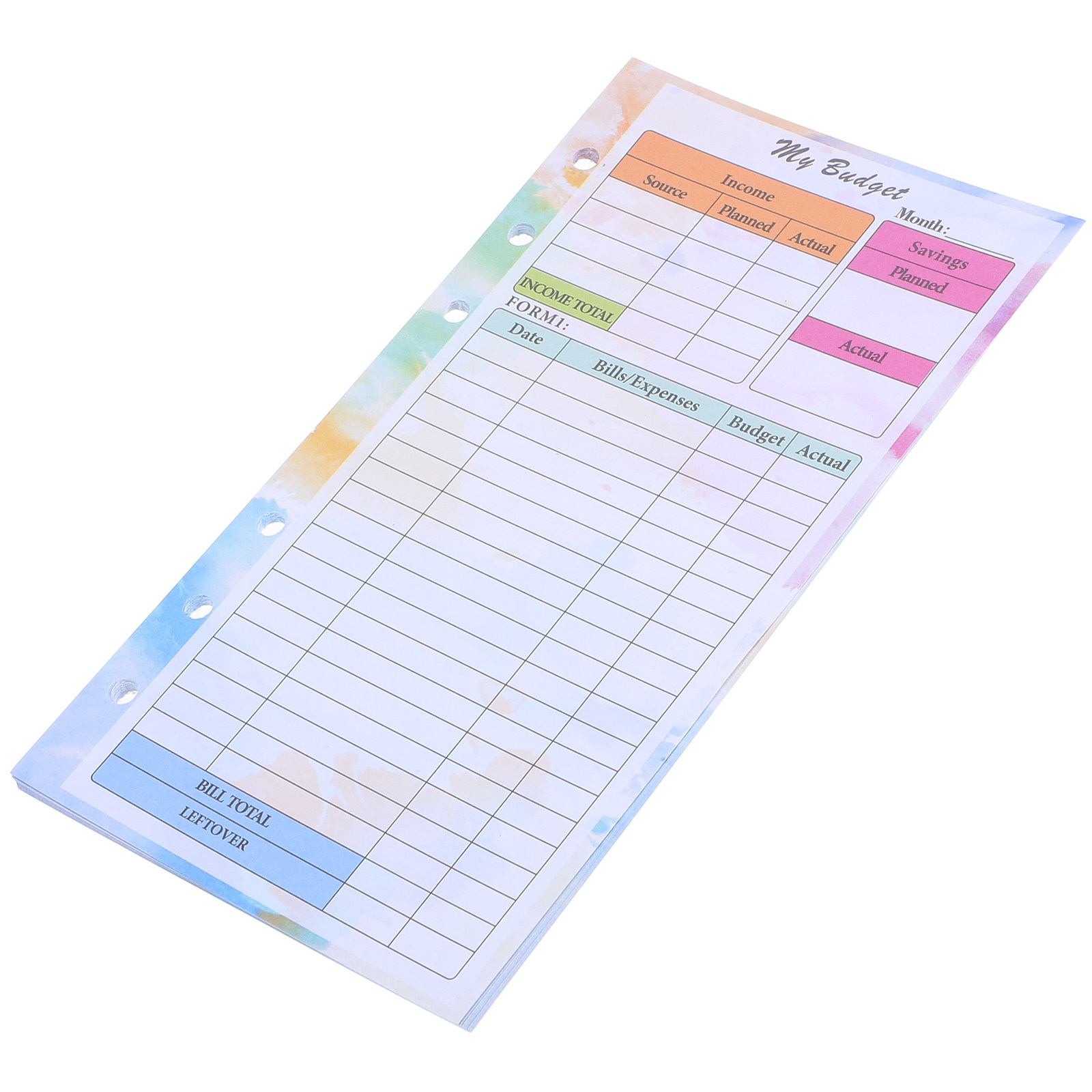 Planner Weekly Budget - 14 Blatt A6 Nachfüllbare Budgetplaner-Einlagen, 6-Ring-Design,