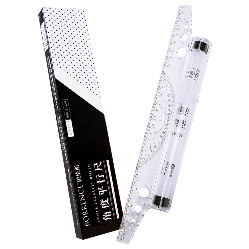 Ruler Set Transparent - 30 cm transparentes Parallel-Rollenlineal, Multifunktions-Zeichenwerkzeug, Skala,