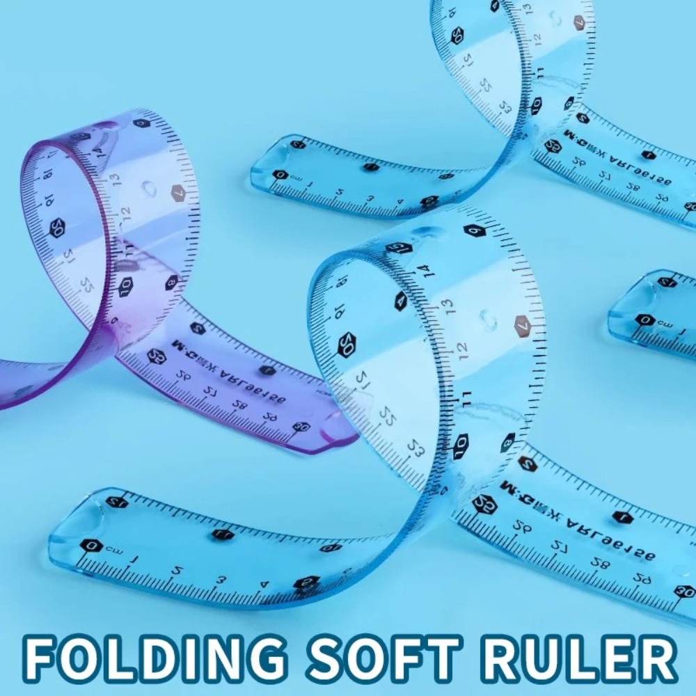 Ruler Set Transparent - 1/3 Stück transparentes, weiches Lineal, flexibles,