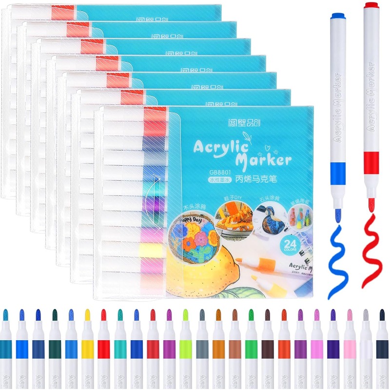 Highlighter Set Pastel - 12/24/36 Farben Acryl-Malstifte mit mittlerer Spitze,
