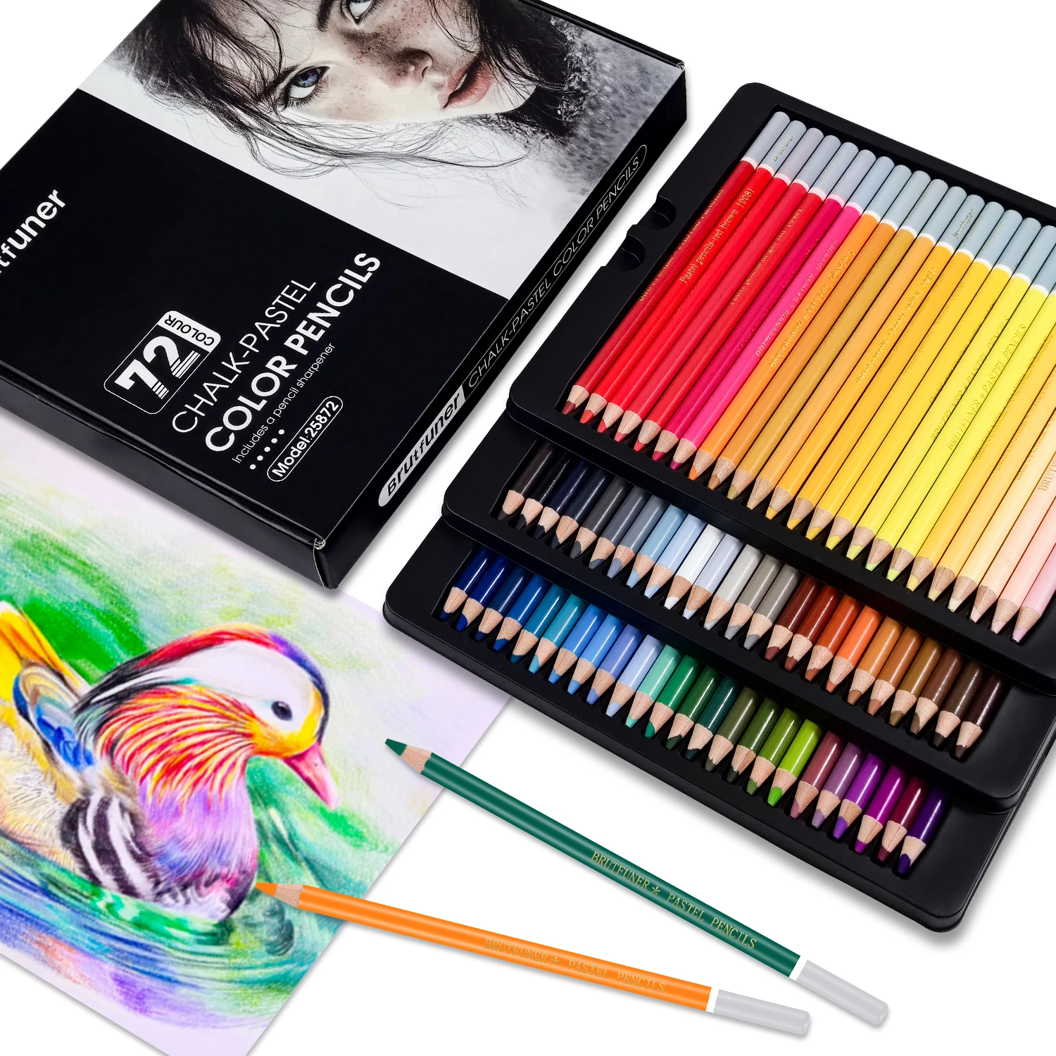 Highlighter Set Pastel - Pro-Kreidepastell-Farbstifte, Set mit 24/72-Farben, farbige Kohlestifte