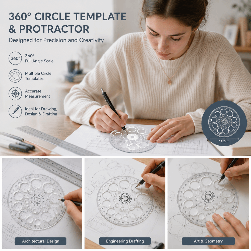 Kreisförmige Skala Kunststoff- – Ruler Set Transparent Bewertung und Preis