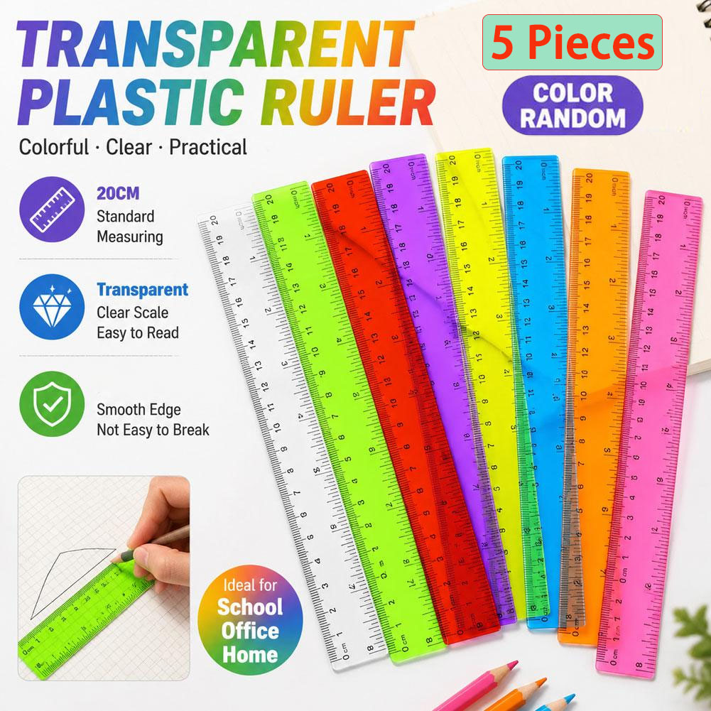 5 Stück Plastiklineale in zufä – Ruler Set Transparent Bewertung und Preis