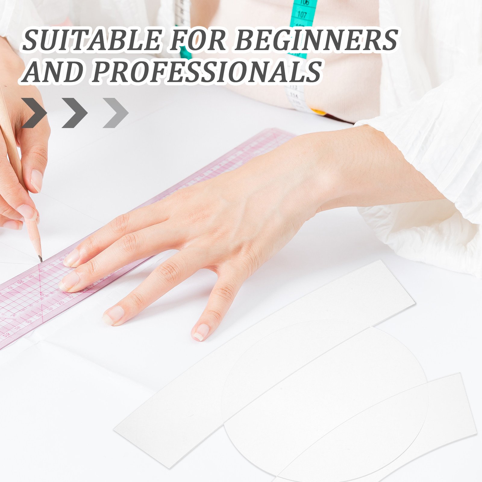 3-teiliges transparentes Nähsc – Ruler Set Transparent Bewertung und Preis