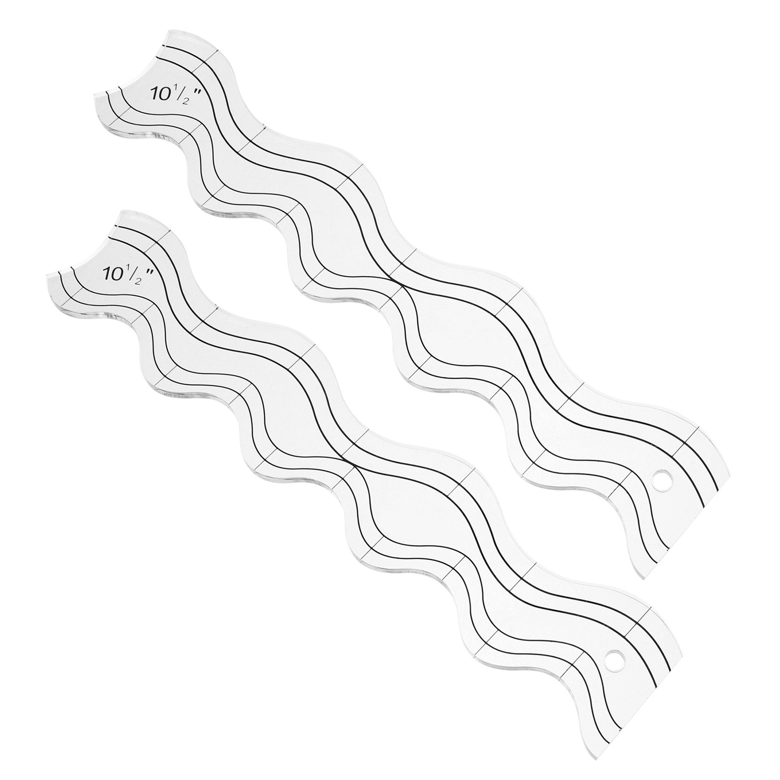 2-teiliges Set mit gewellten N – Ruler Set Transparent Bewertung und Preis